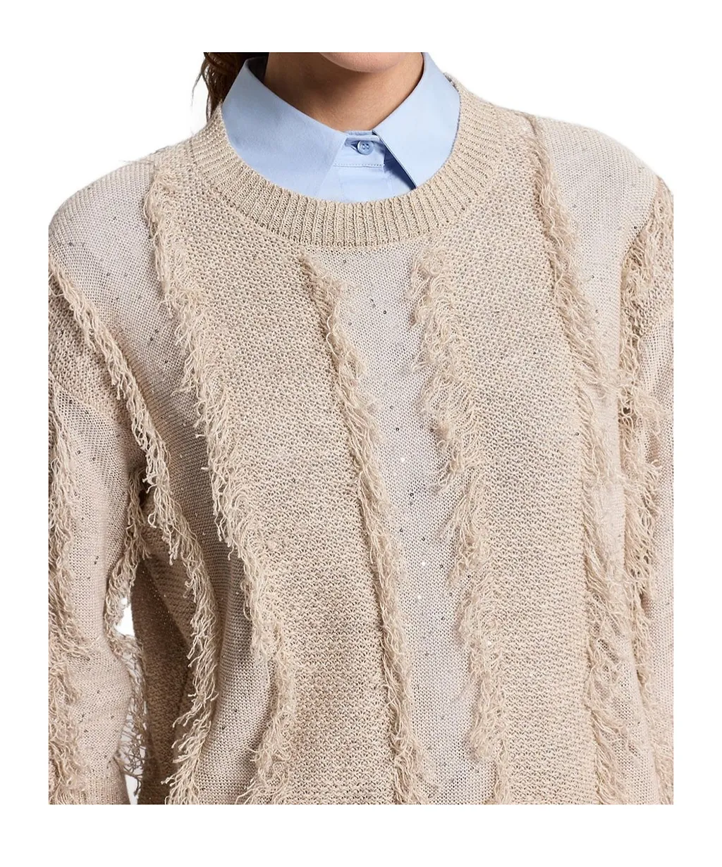 Sequinned Fringed Sweater