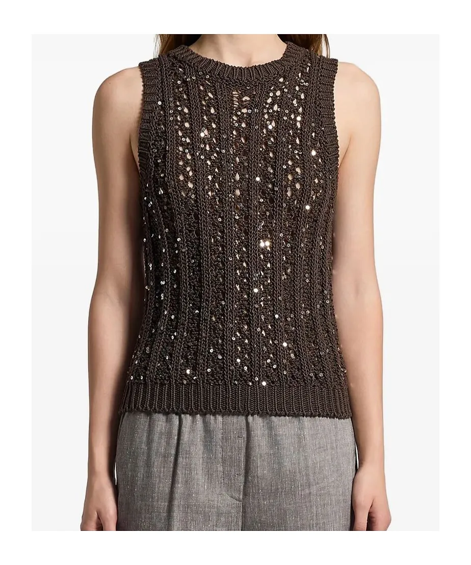 Sequinned Cotton Top