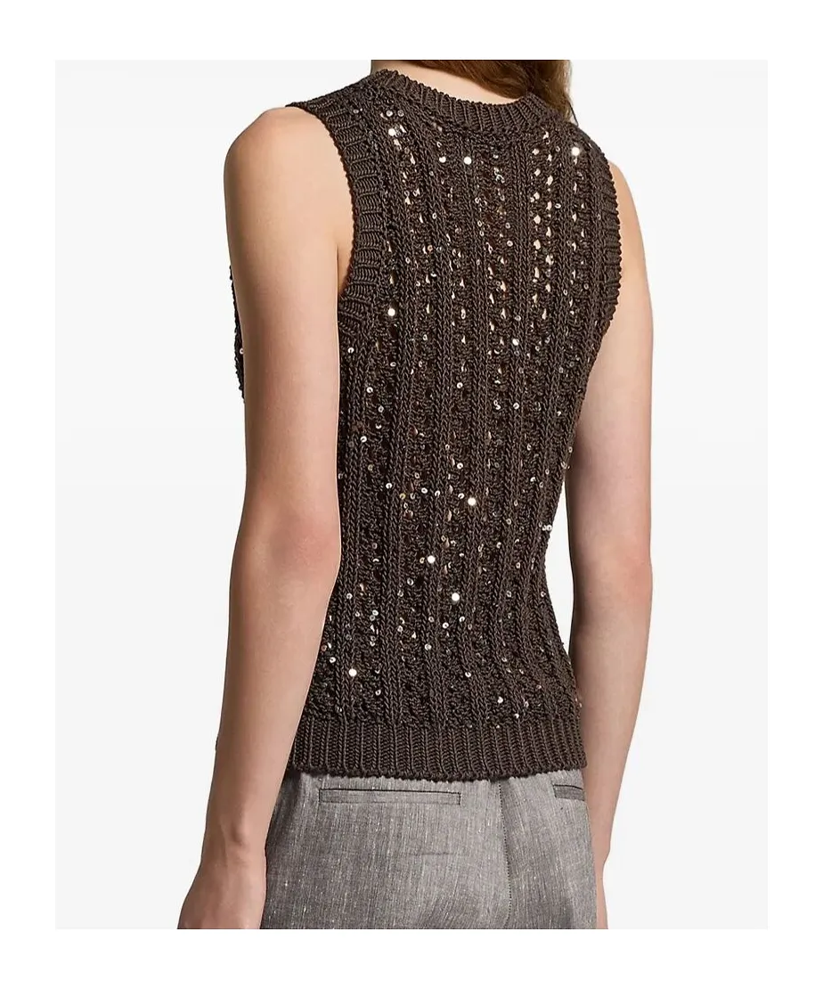 Sequinned Cotton Top