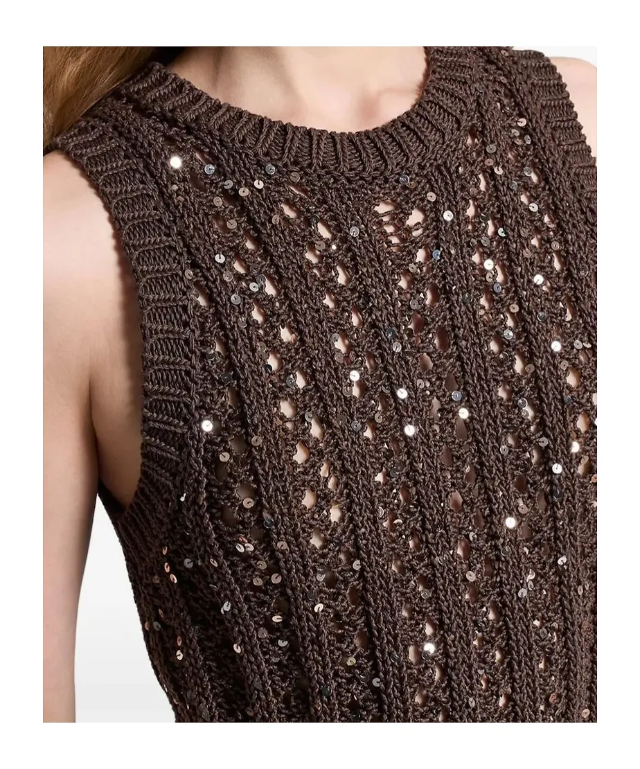 Sequinned Cotton Top
