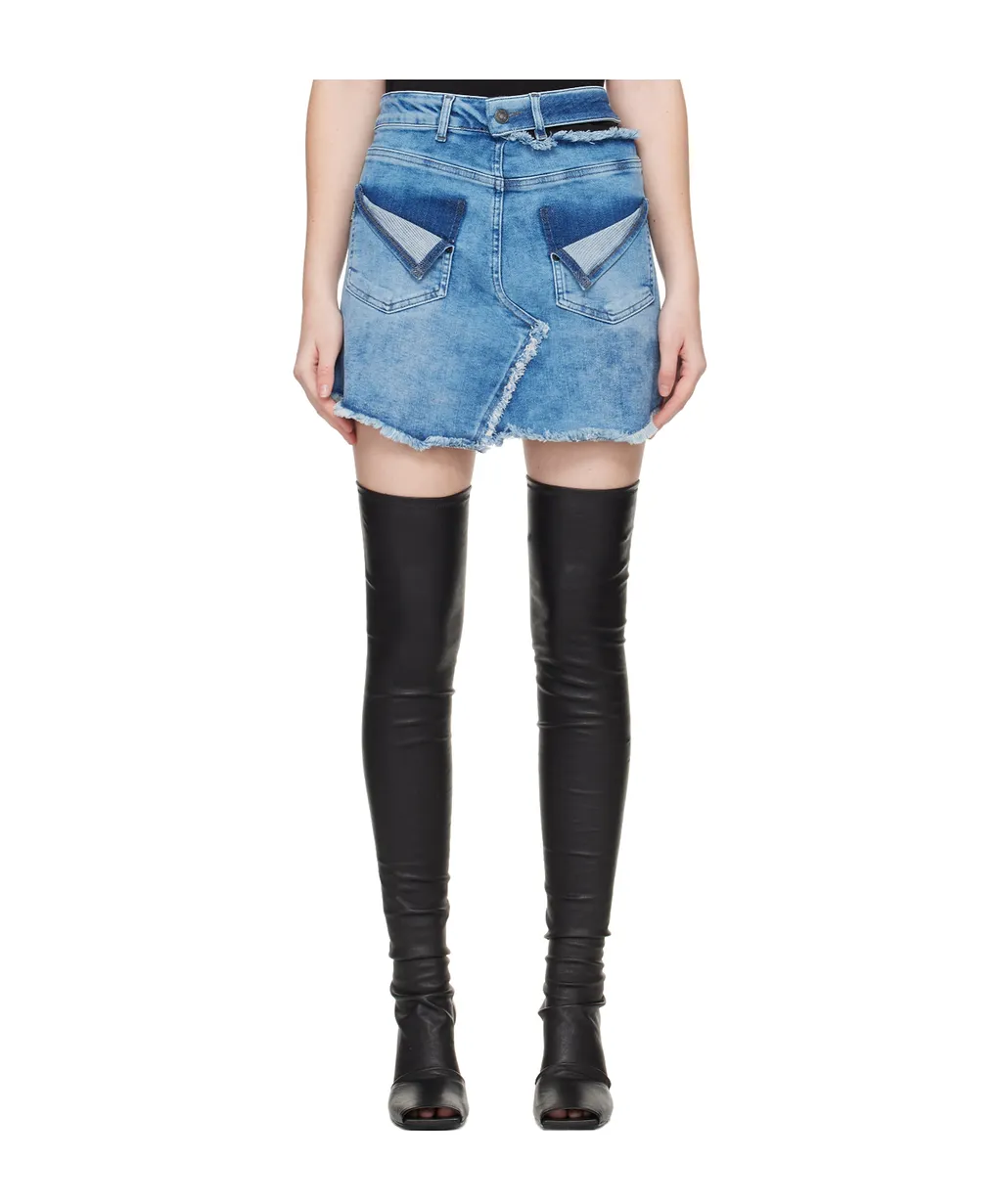 Reversed Denim Mini Skirt