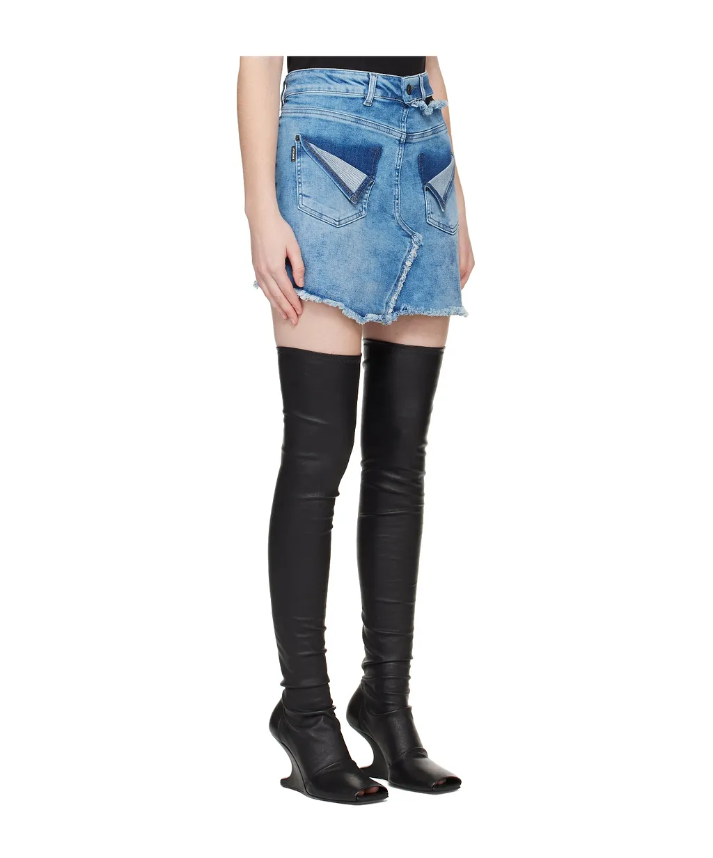 Reversed Denim Mini Skirt