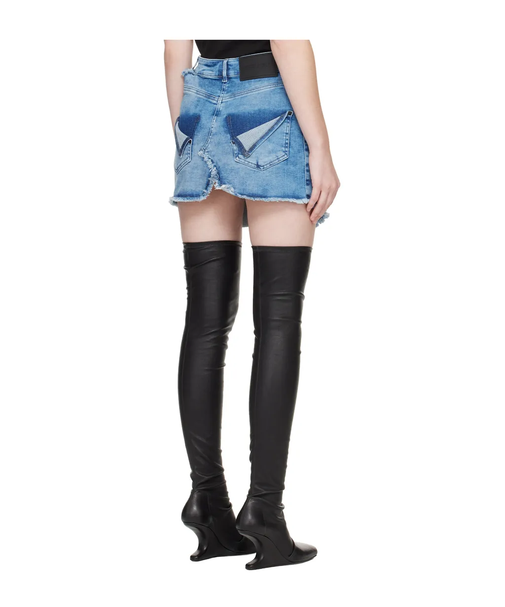 Reversed Denim Mini Skirt