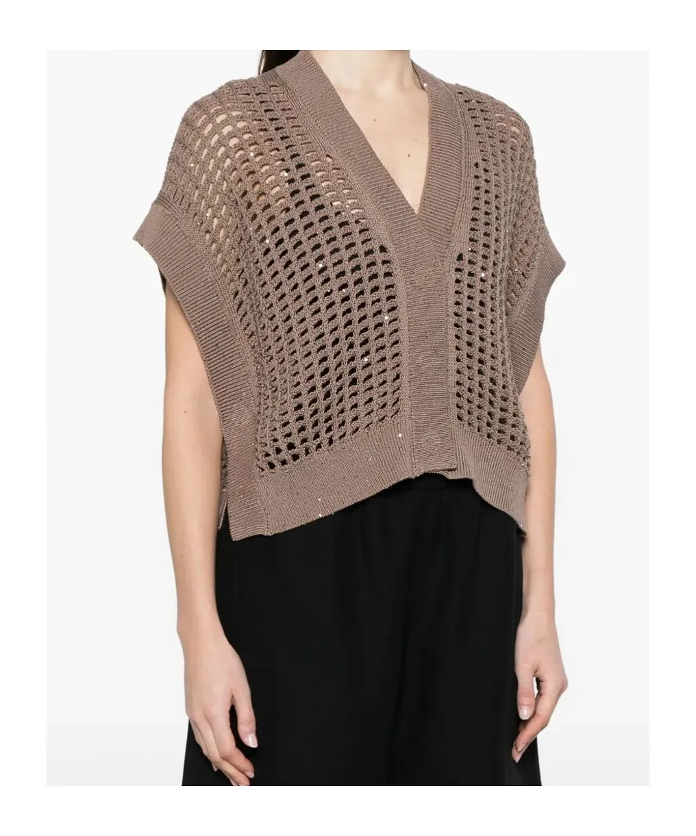 Peserico Cropped Knitted Top