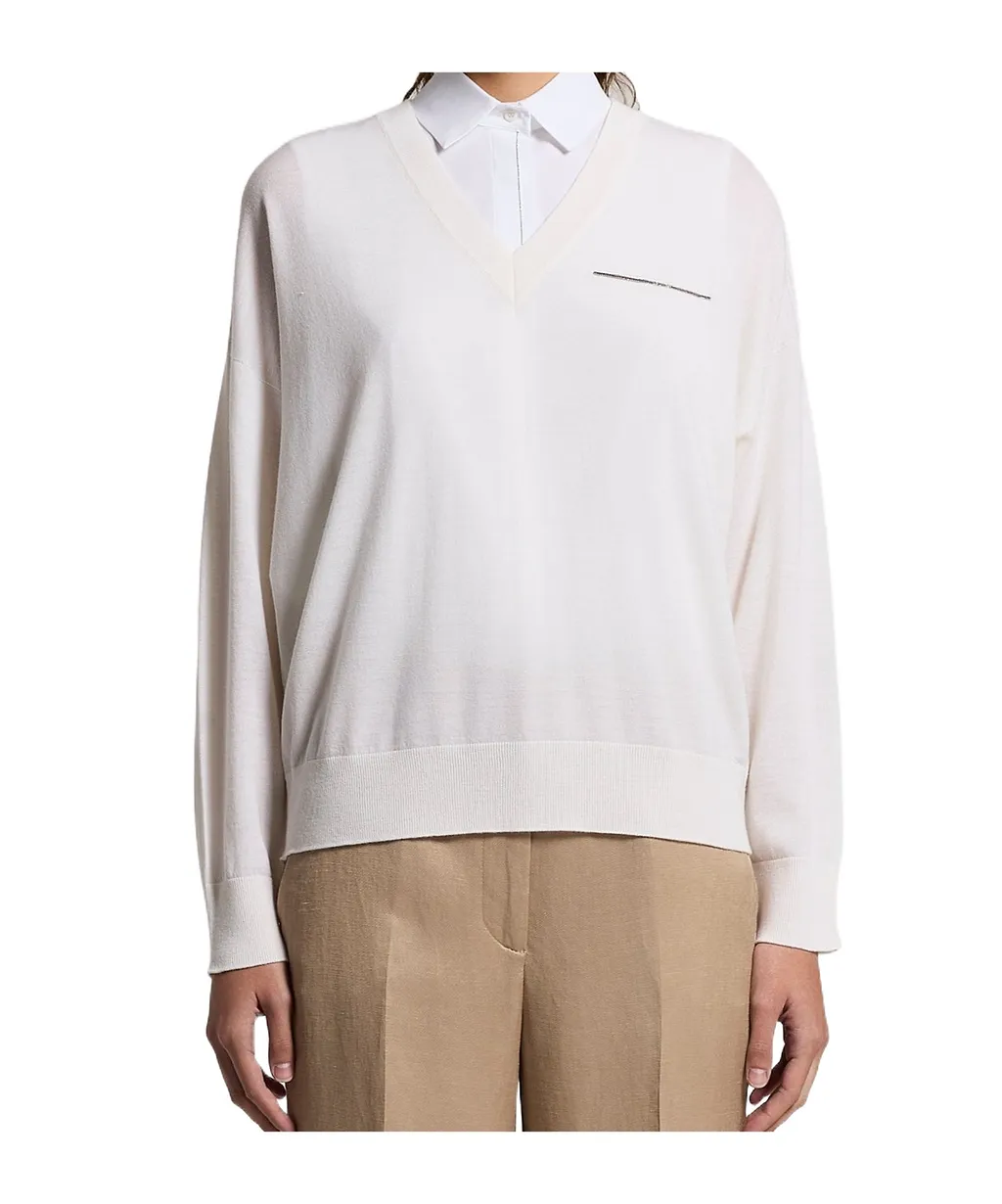 V-Neck Pocket Sweater