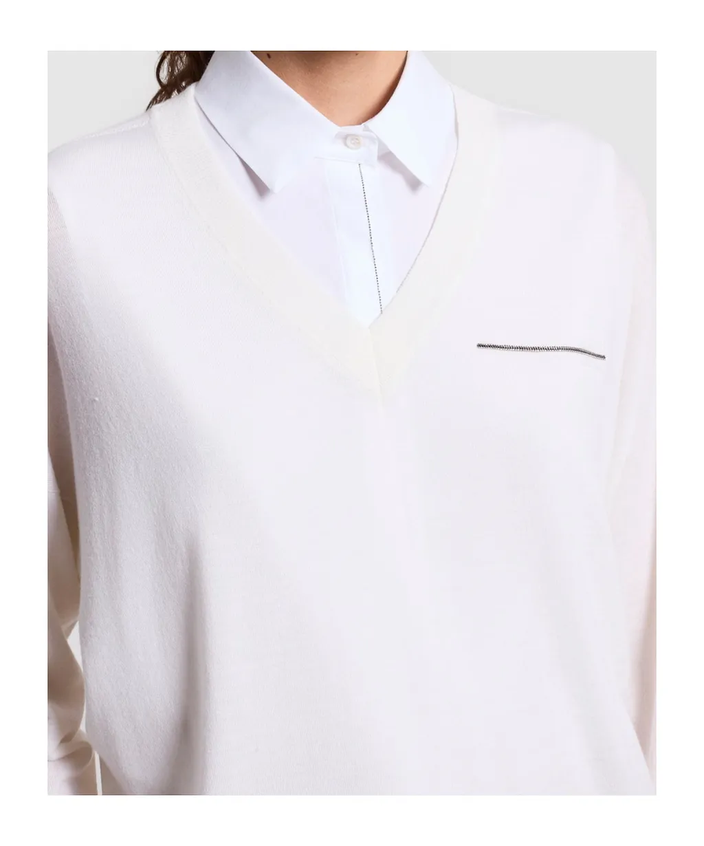 V-Neck Pocket Sweater