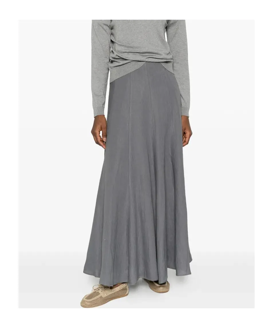 Zip-Fastening A-Line Maxi Skirt