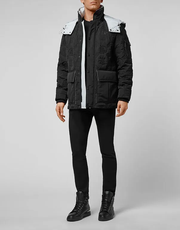 Hooded Logo Embroidered Cotton Suit