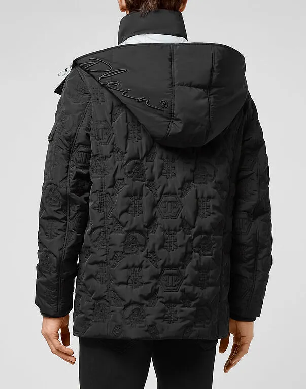Hooded Logo Embroidered Cotton Suit