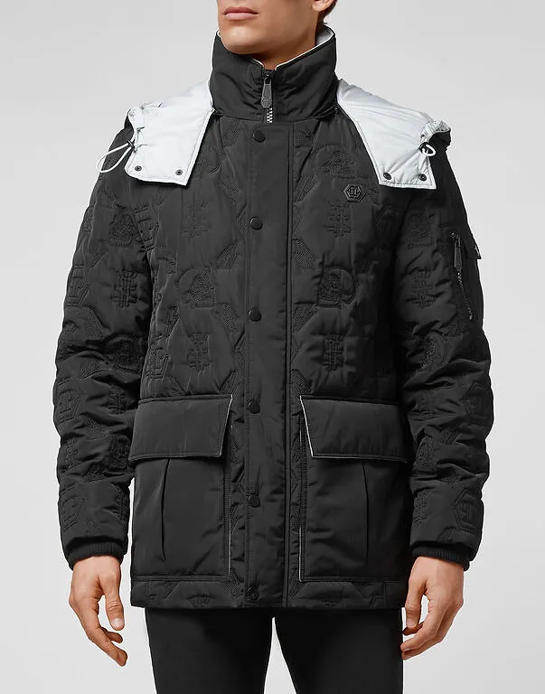 Hooded Logo Embroidered Cotton Suit