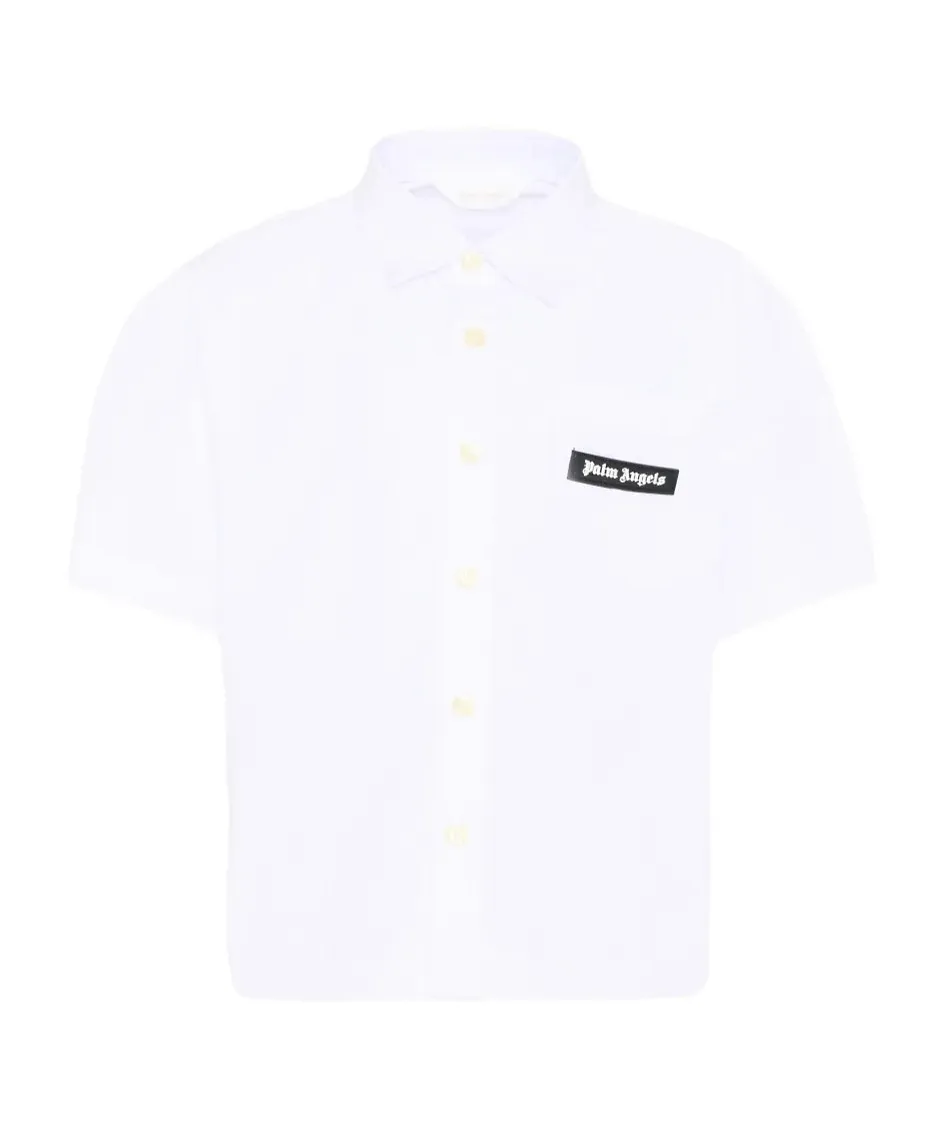 Palm Angels Kids Logo-Patch Buttoned Shirt