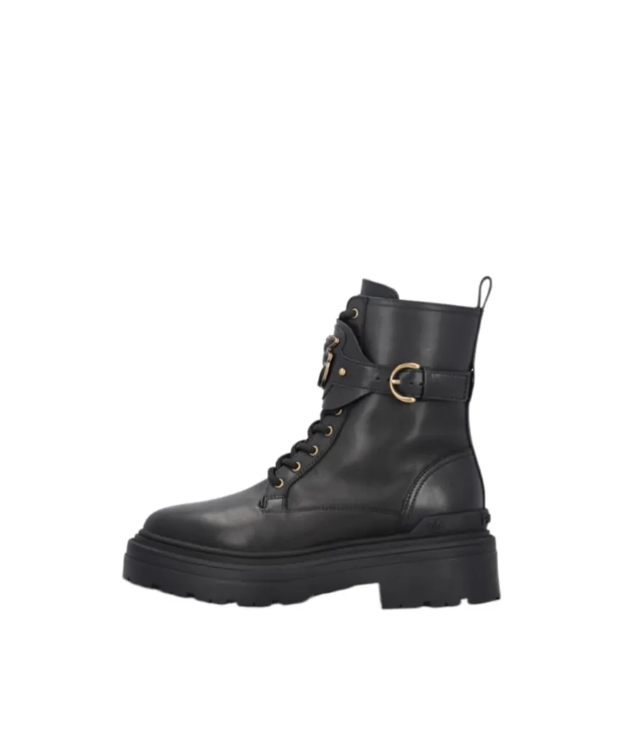 Pinko Logo Plaque Combat Boots