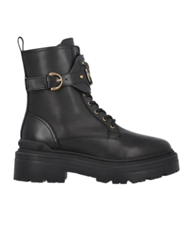 Pinko Logo Plaque Combat Boots