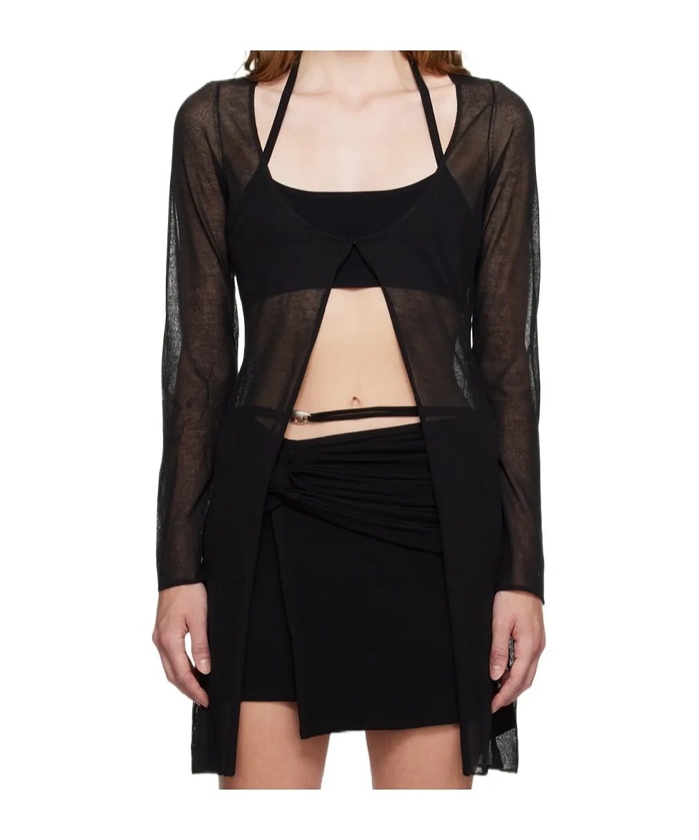Cut-Out Semi-Sheer Top