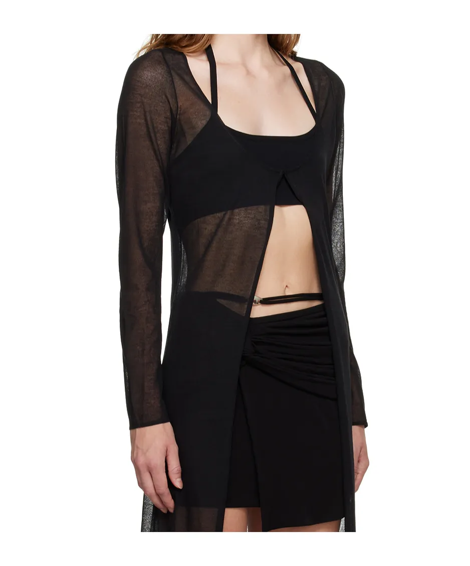 Cut-Out Semi-Sheer Top