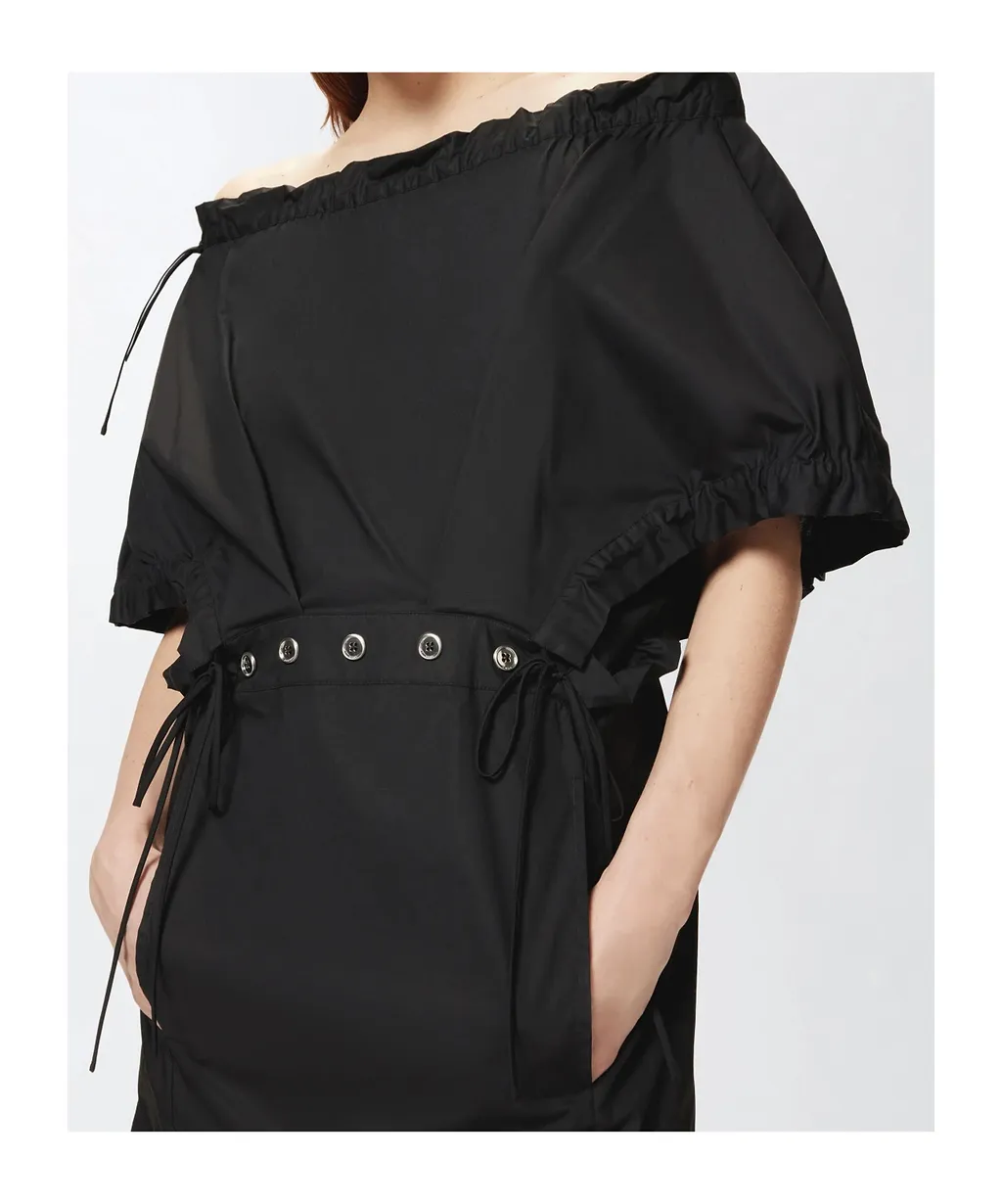 Drawstring-Detail Minidress