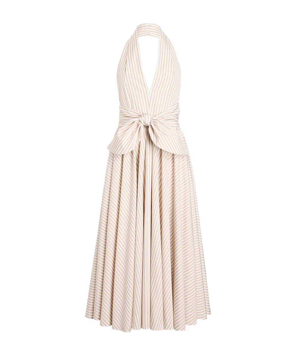 Halterneck Knot Midi Dress