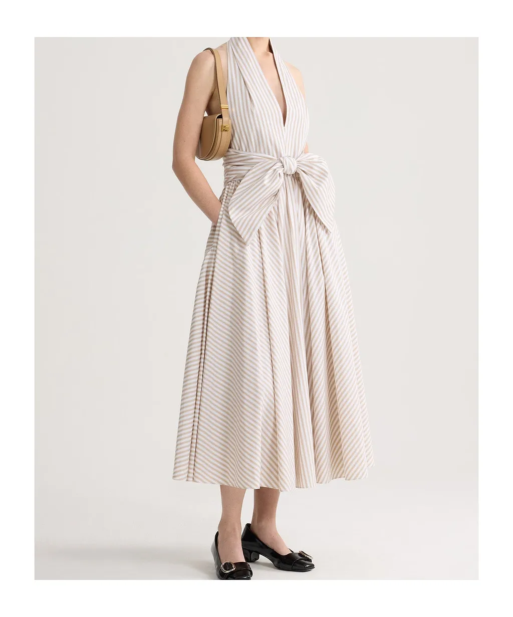 Halterneck Knot Midi Dress