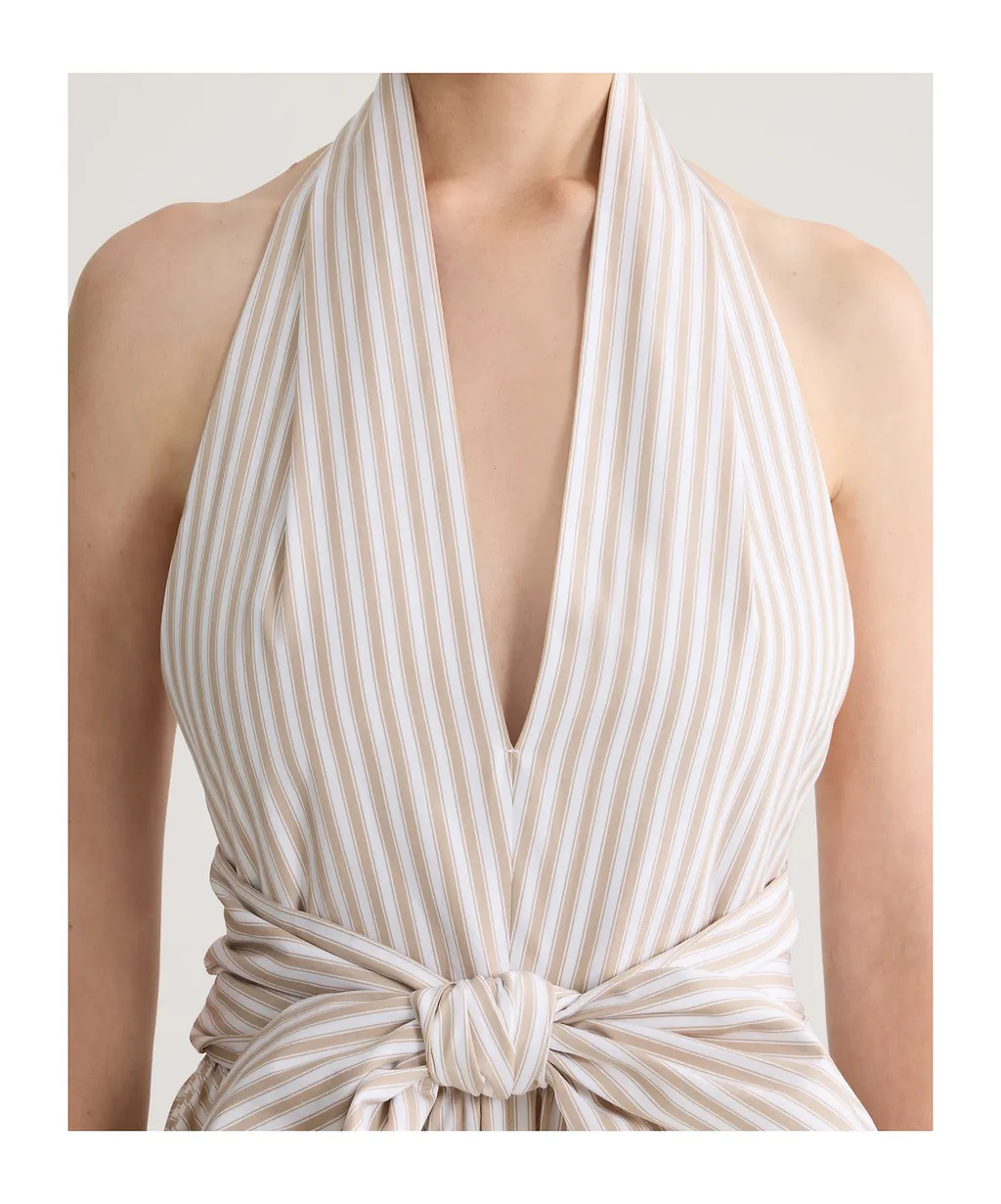 Halterneck Knot Midi Dress