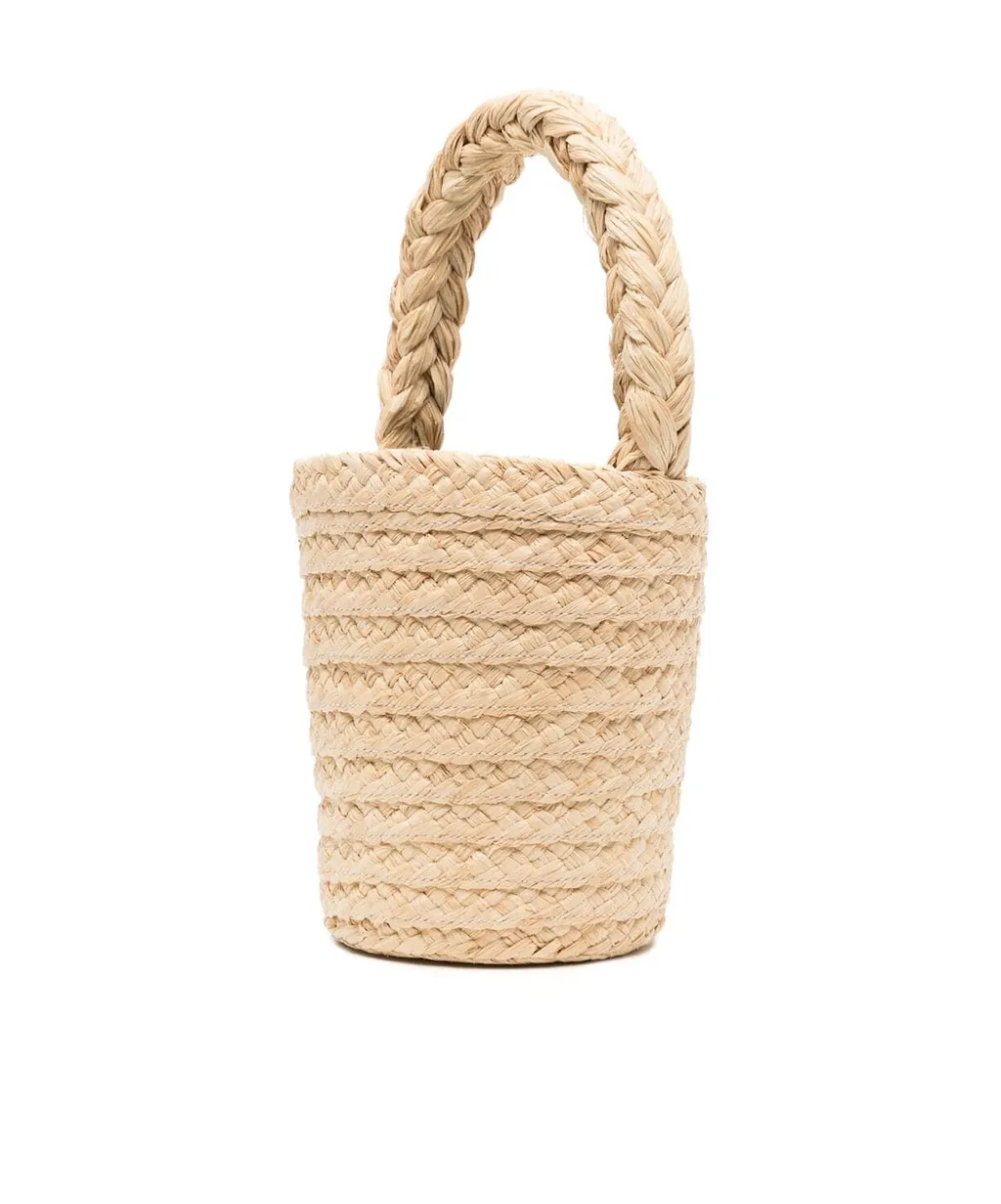 Patou Iconic Logo-Engraved Woven Bucket Bag