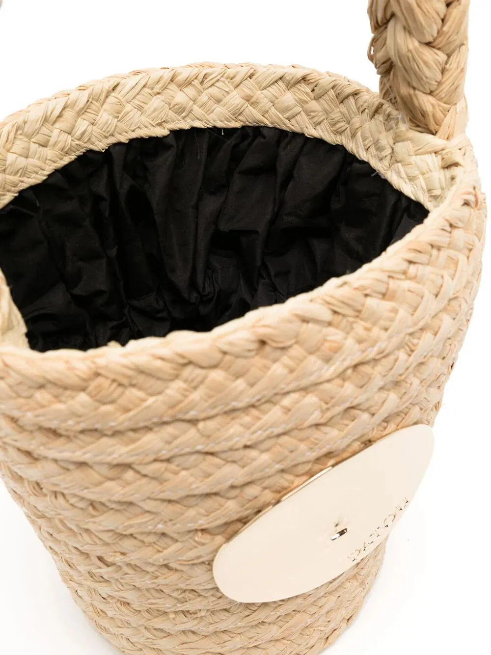 Patou Iconic Logo-Engraved Woven Bucket Bag