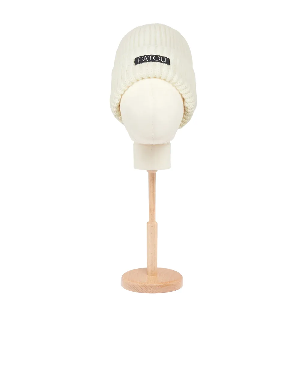 Patou Logo Patch Turn-Up Brim Beanie