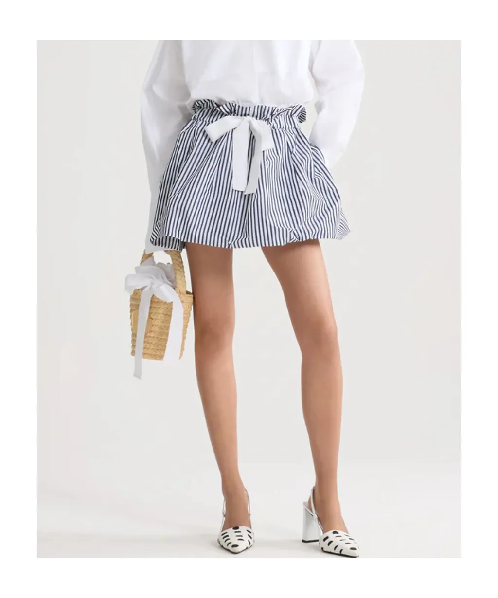 Patou Striped Bow Mini Skirt