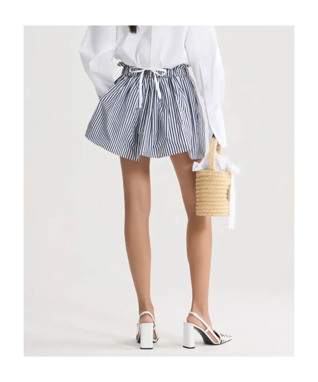 Patou Striped Bow Mini Skirt
