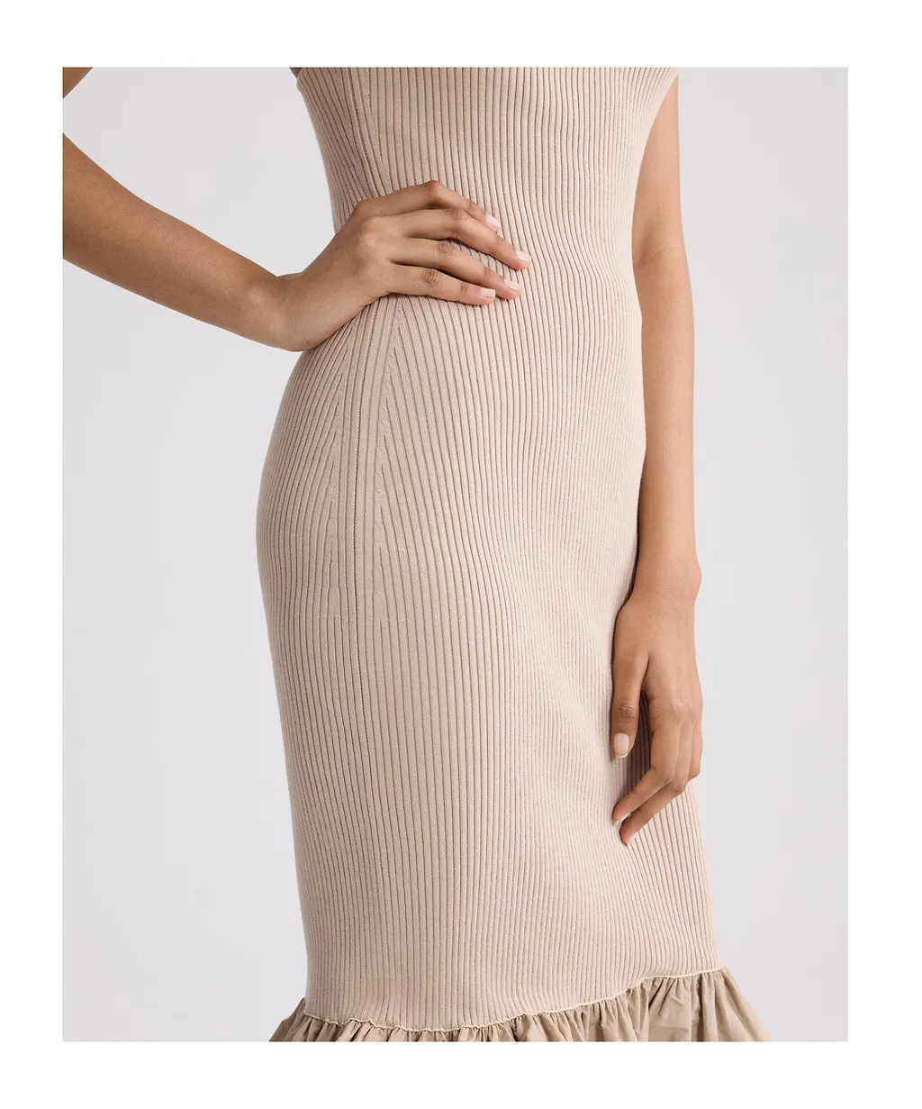 Patou Ruffled Hem Knitted Dress