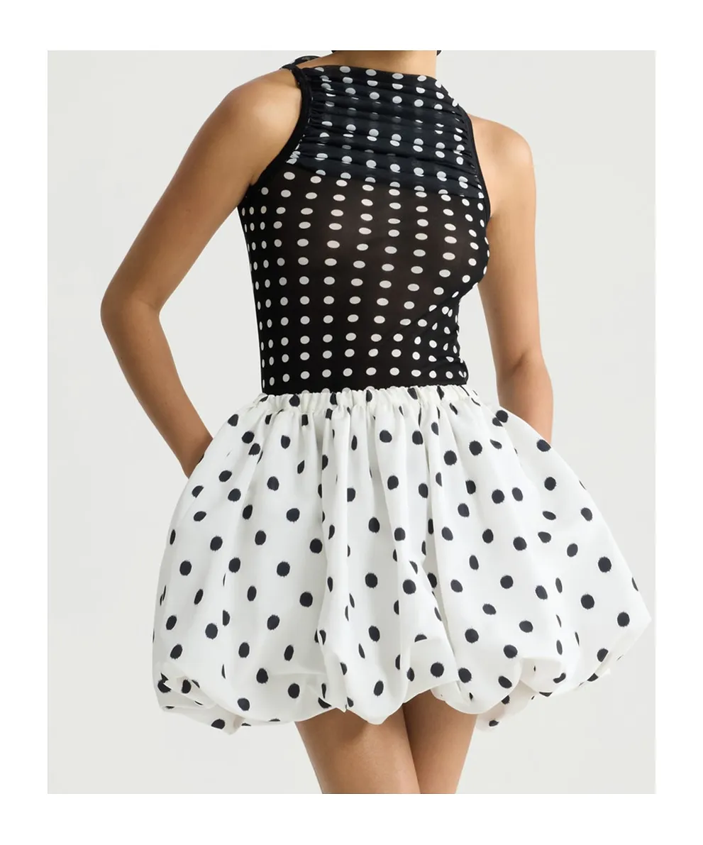 Ruched Polka-Dot Top