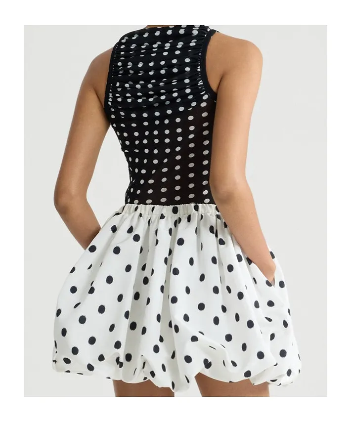 Ruched Polka-Dot Top