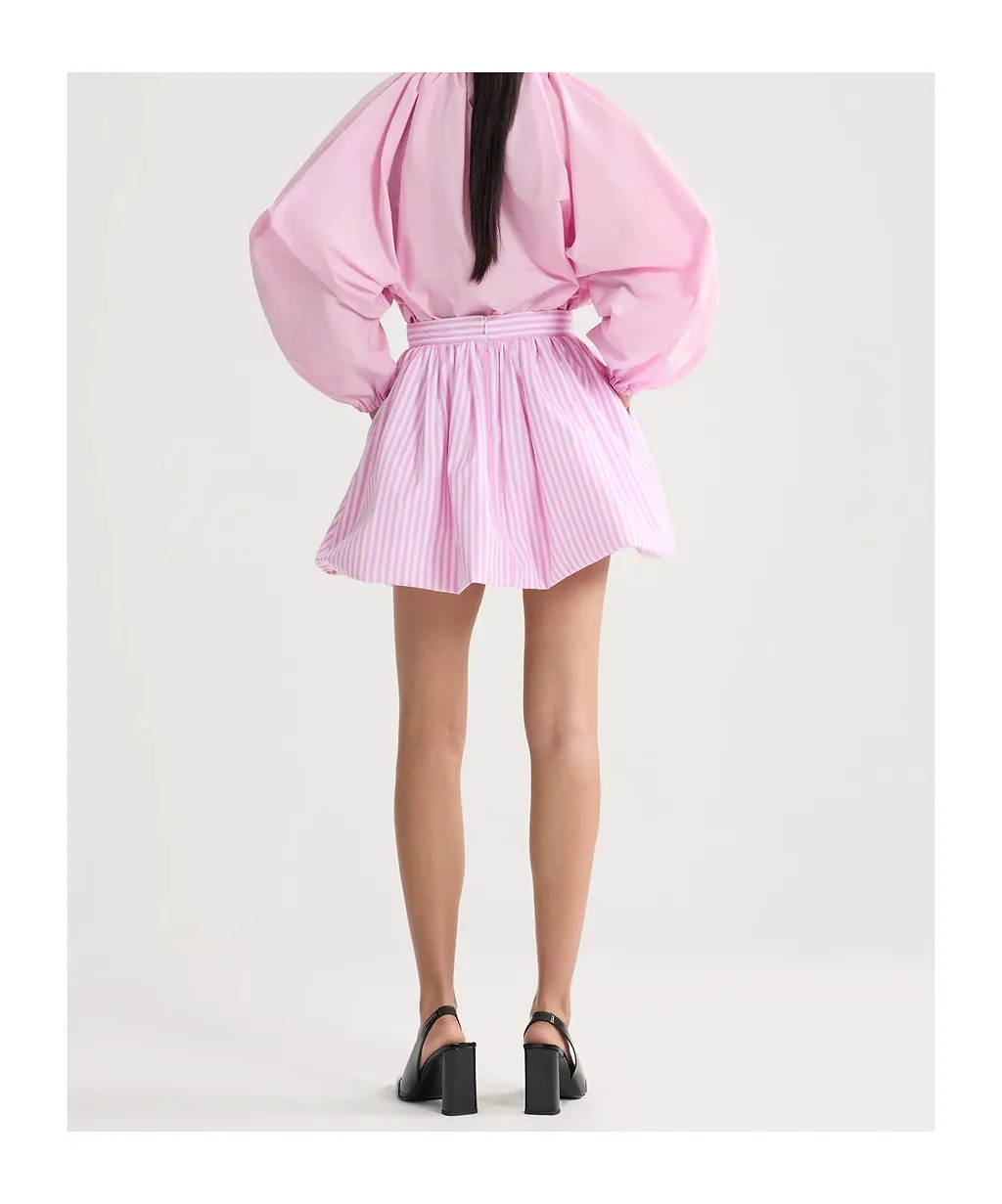 Striped Bloomer Mini Pleated Skirt