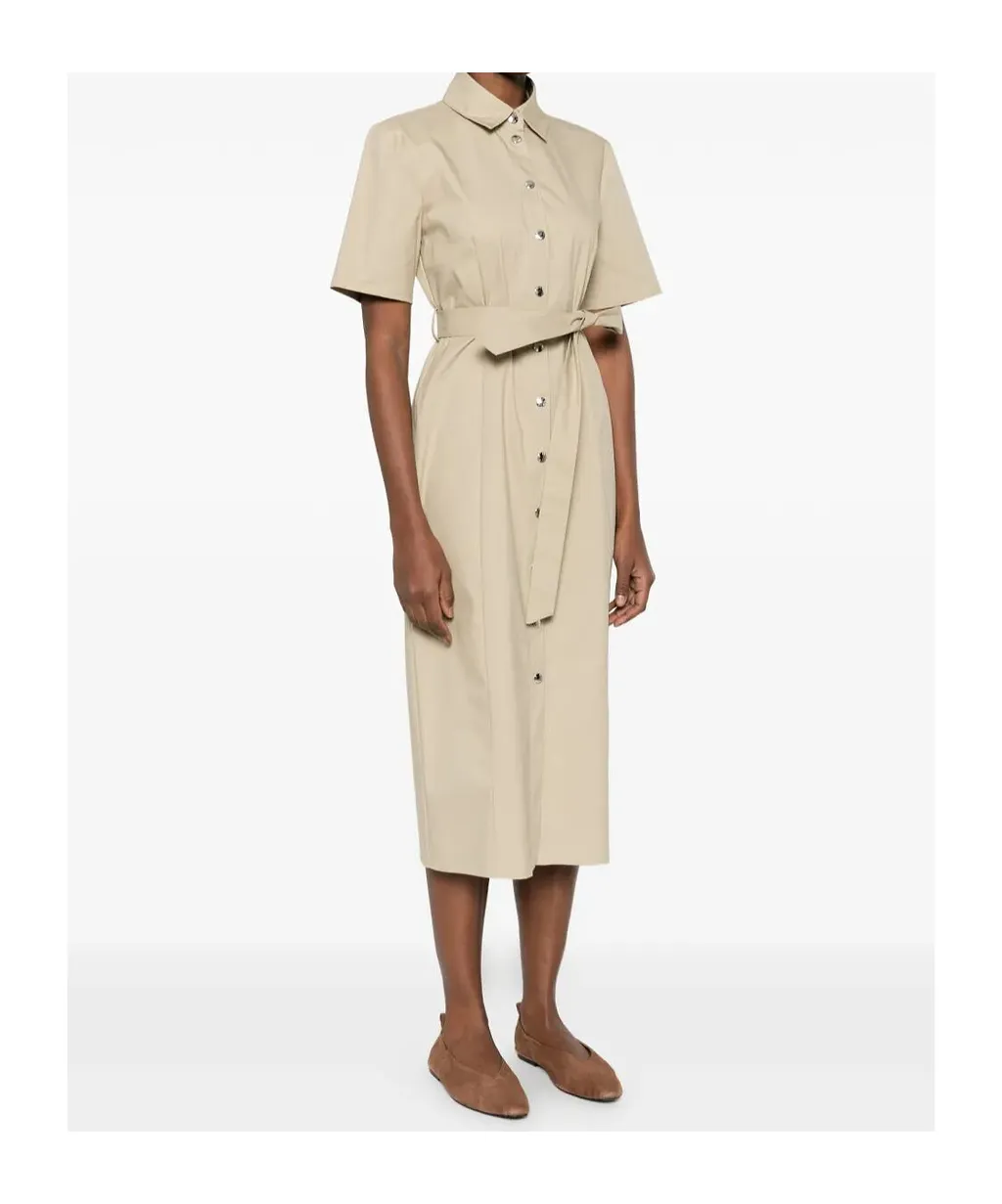 Belted Shirt Midi Dress