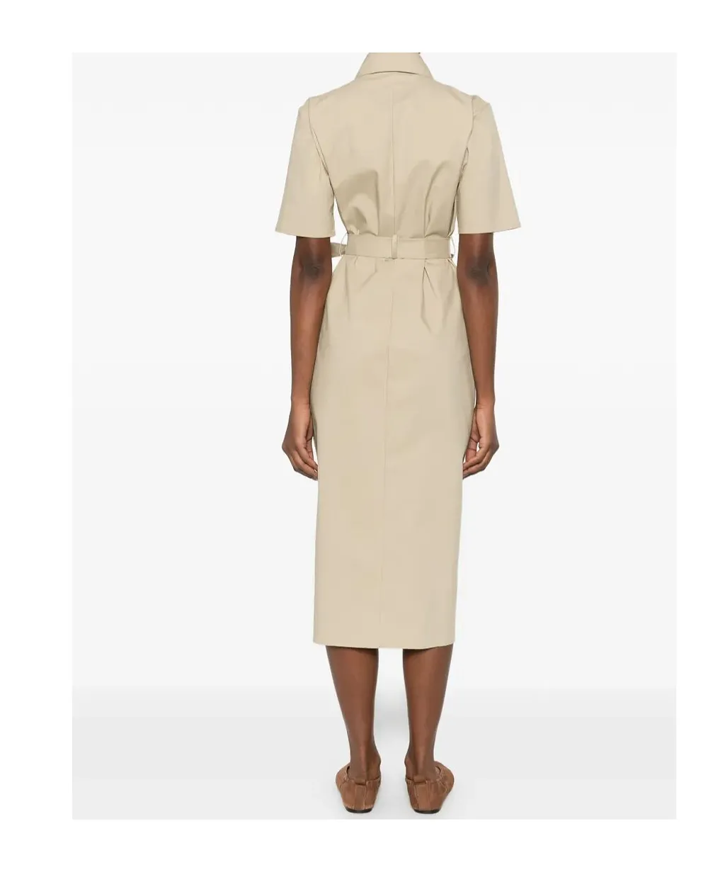 Belted Shirt Midi Dress