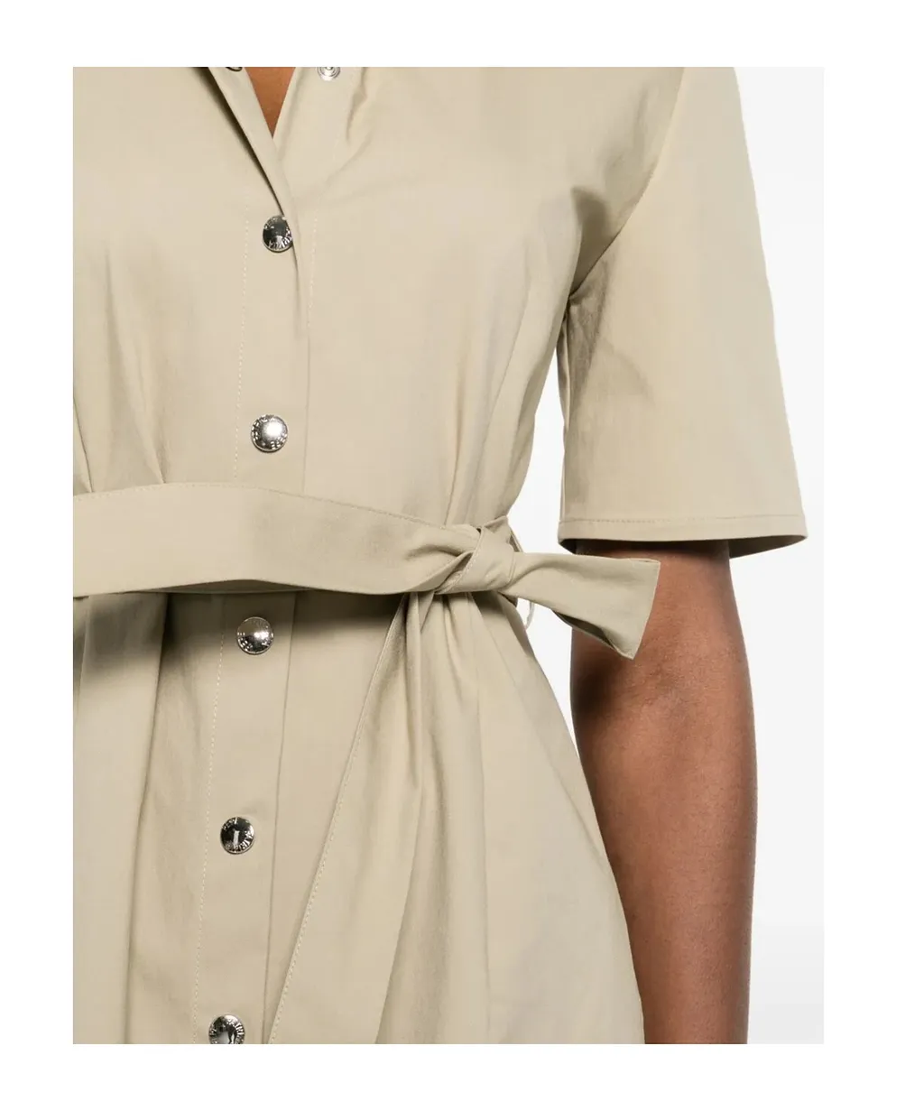 Belted Shirt Midi Dress
