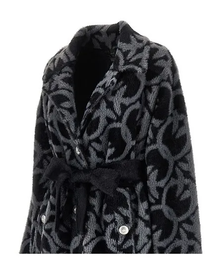 Pinko Pattern Belted Buttoned Coat