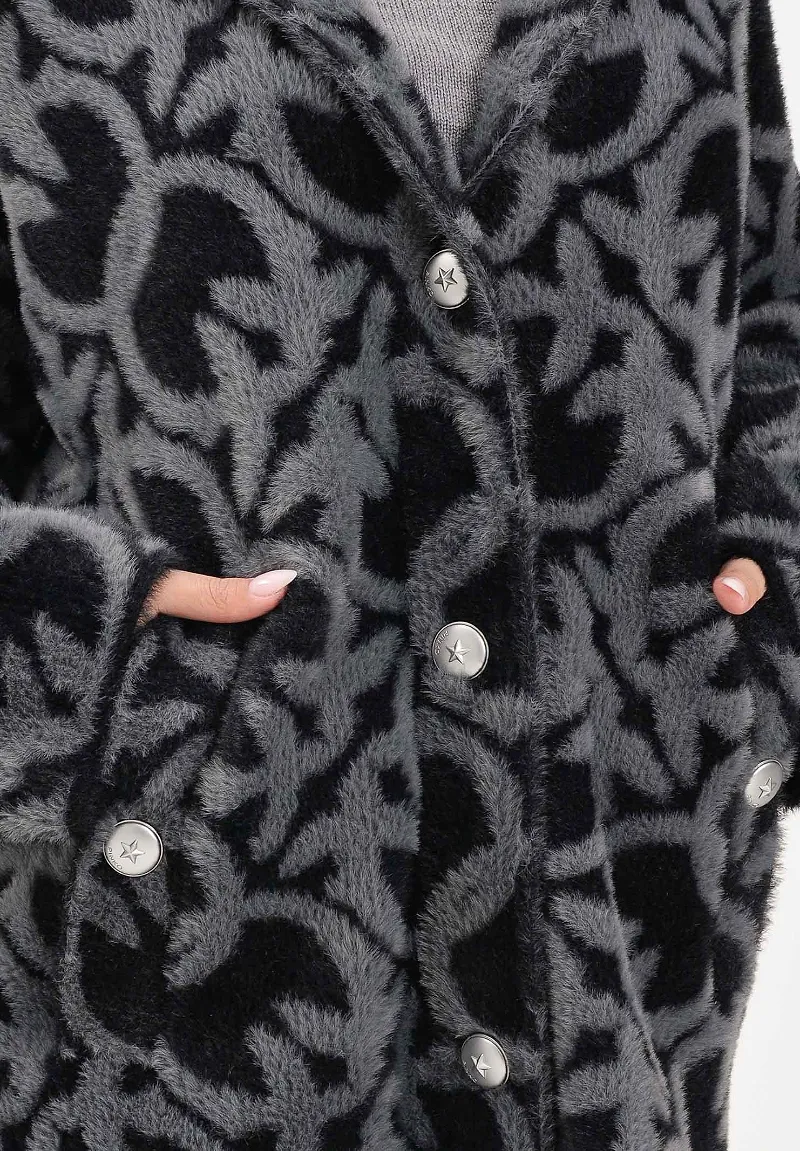 Pinko Pattern Belted Buttoned Coat
