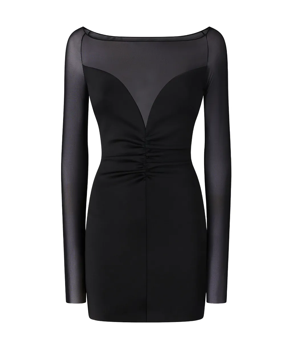 Pinko Tulle Plunging-Meck Mini Dress