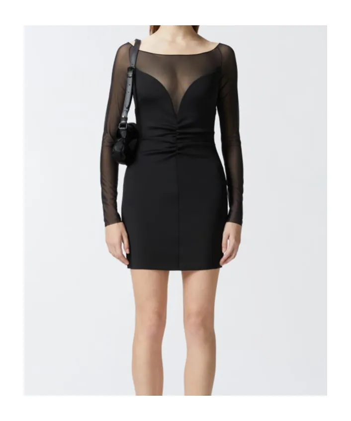Pinko Tulle Plunging-Meck Mini Dress