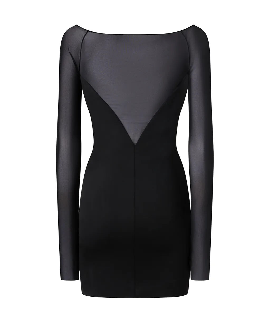 Pinko Tulle Plunging-Meck Mini Dress
