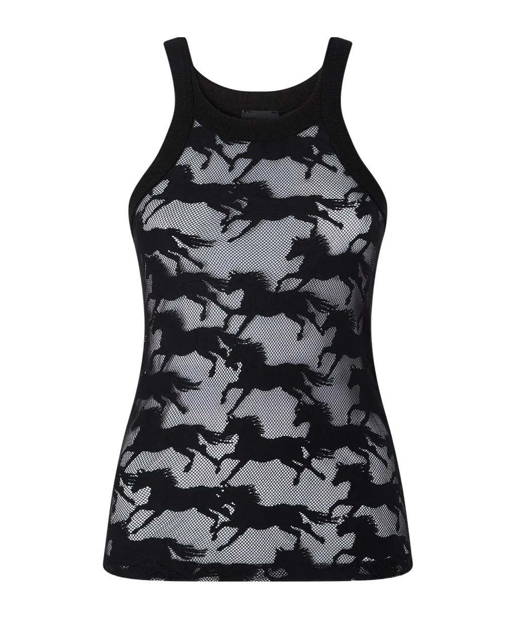 Pinko X Patrick Mcdowell Semi-Sheer Tank Top