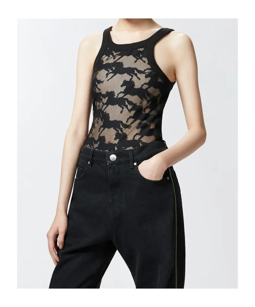 Pinko X Patrick Mcdowell Semi-Sheer Tank Top