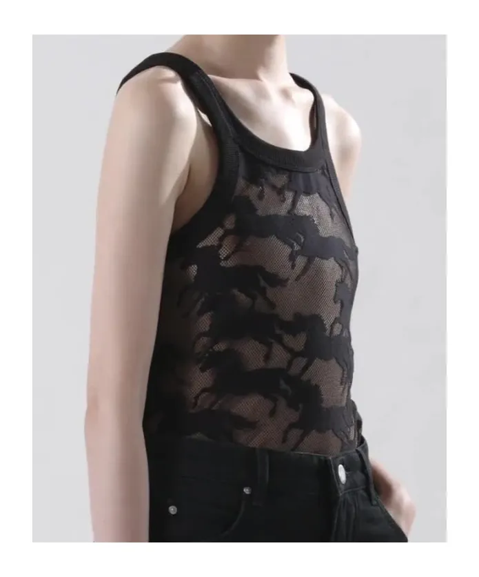 Pinko X Patrick Mcdowell Semi-Sheer Tank Top