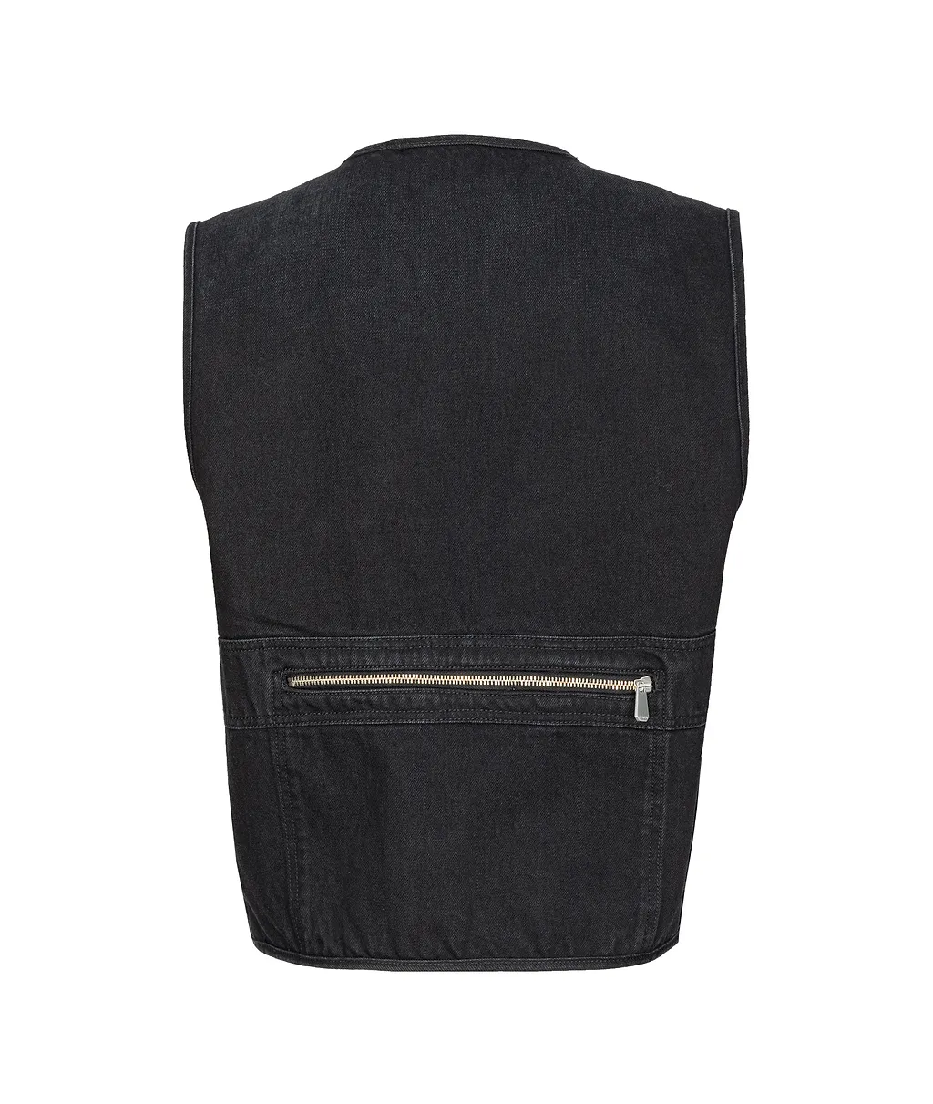 Pinko Zip-Up Denim Gilet