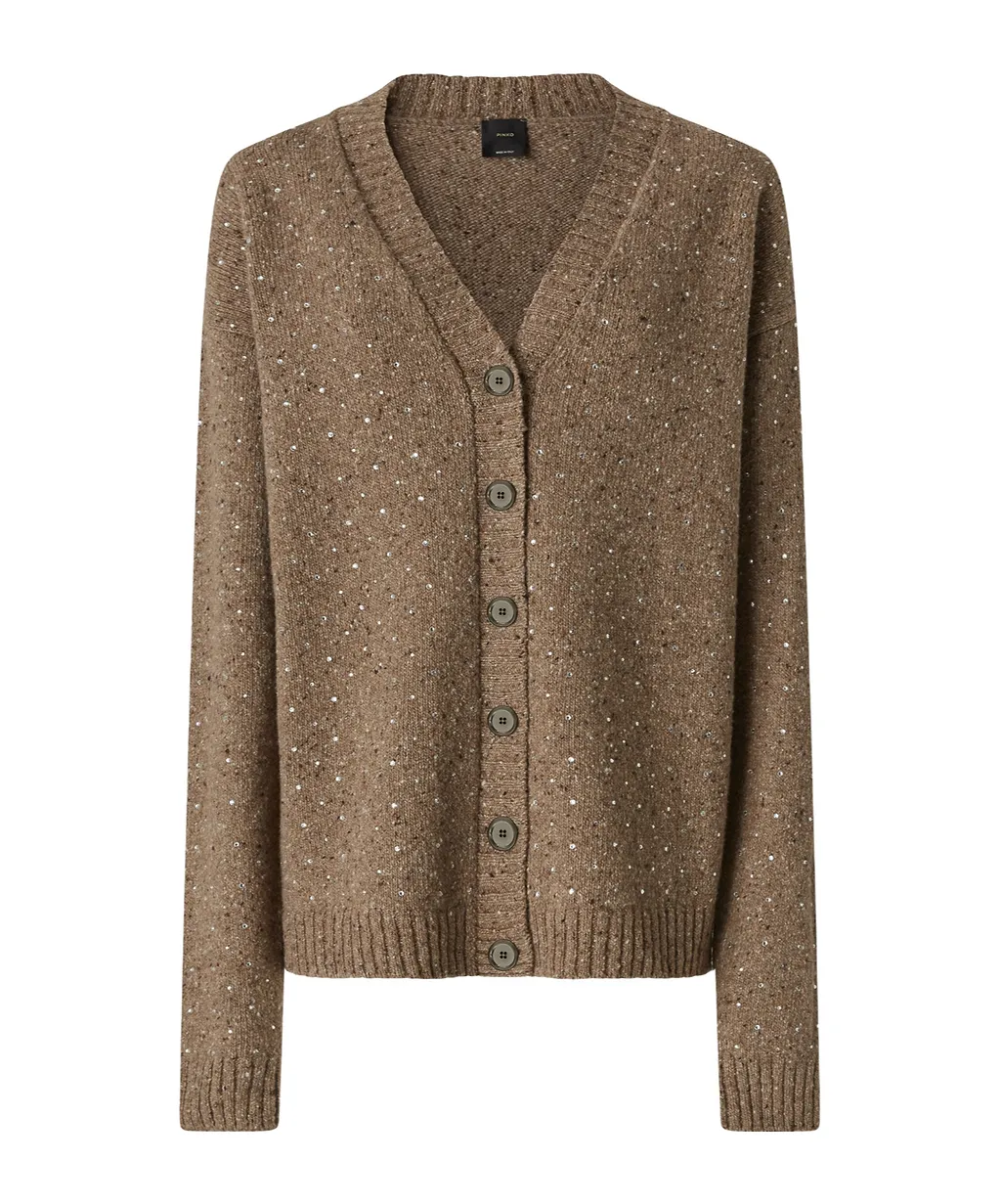 Pinko Marche Sequin Embellished Knitted Cardigan