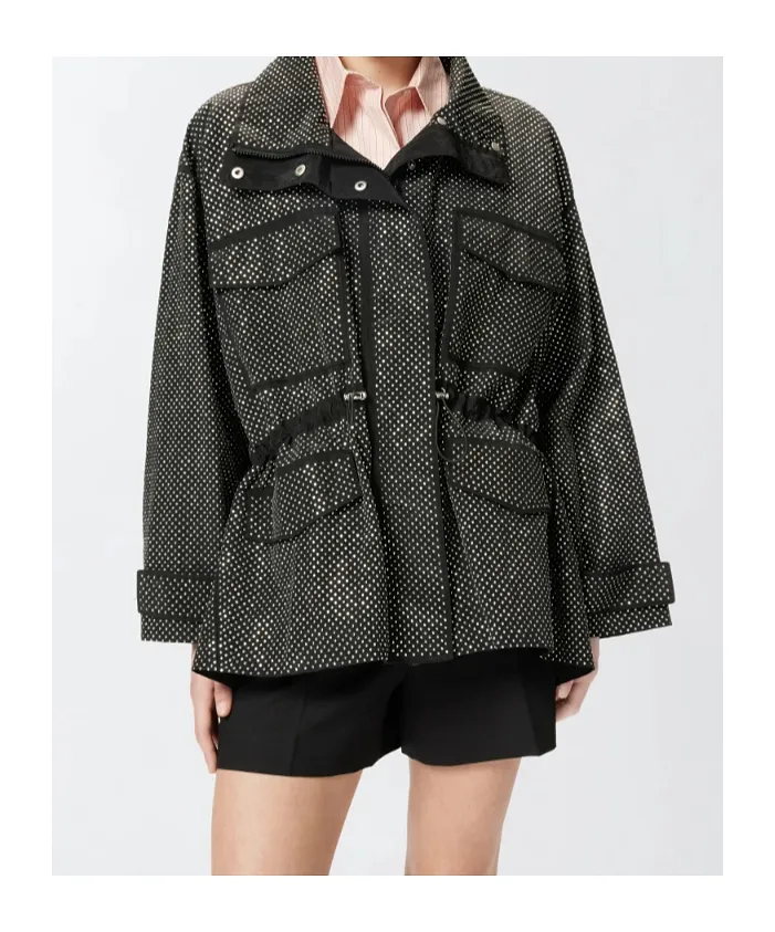 Rhinestoned Technical Coat