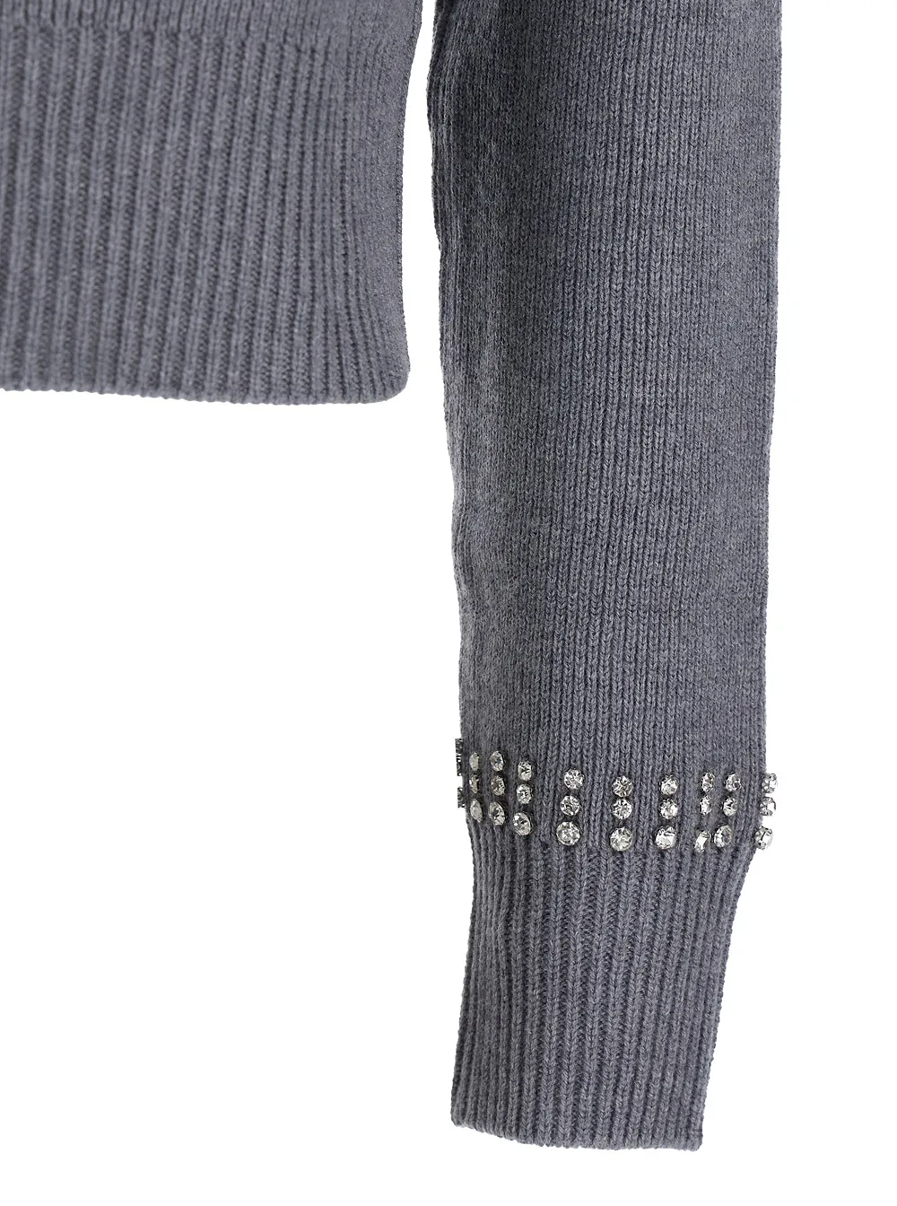 Pinko Embellished Neck Knitted Cardigan