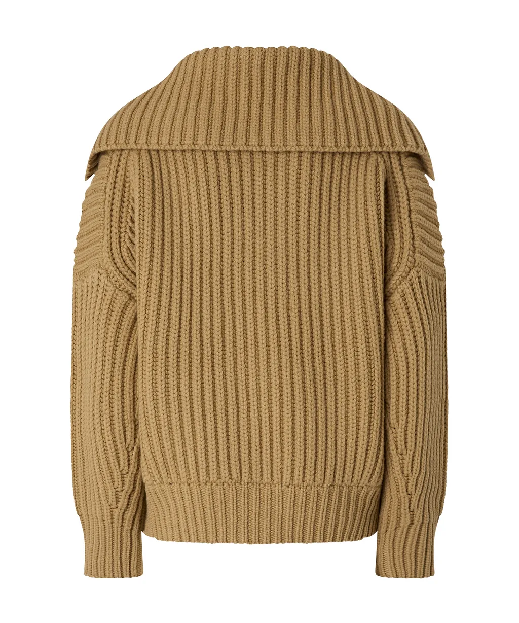 Ribbed Zip-Up Cardigan