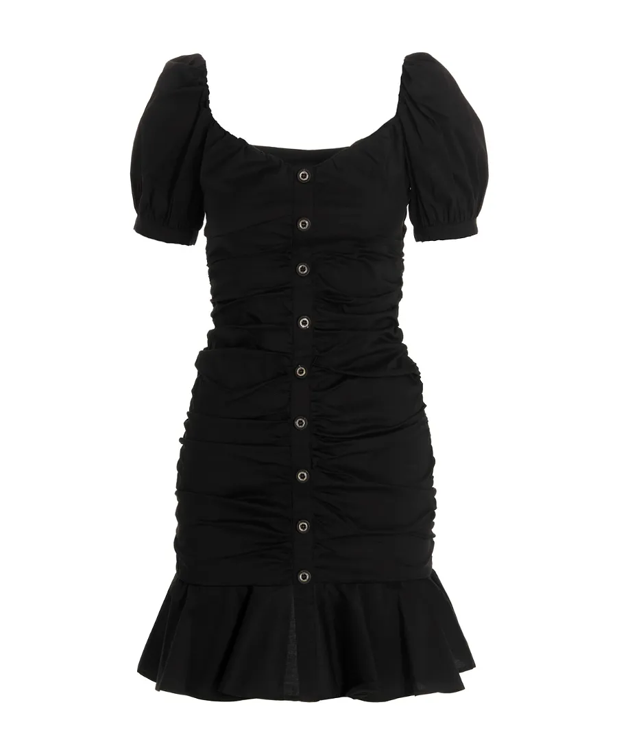 Ruched Button-Up Dress