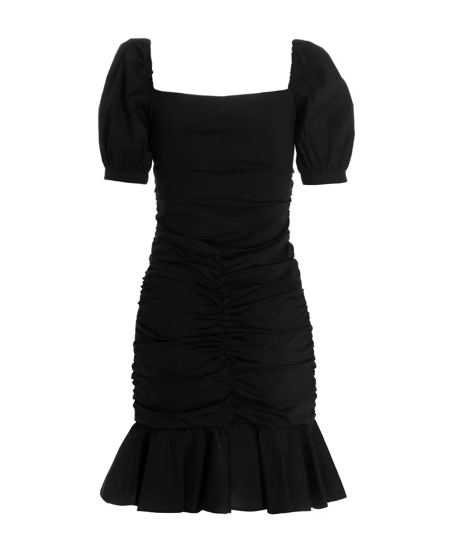 Ruched Button-Up Dress